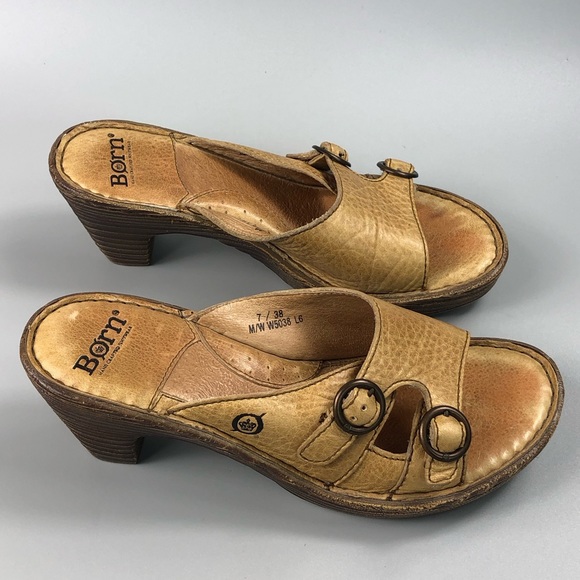 Born Women’s Tan Block Heel Sandals Size 7M - Picture 7 of 13